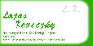 lajos keviczky business card